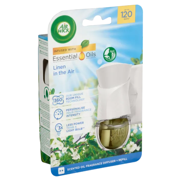 Air Wick Essential Oil Frissen Mosott Ruha elektromos légfrissítő készülék & utántöltő 19 ml termékhez kapcsolódó kép
