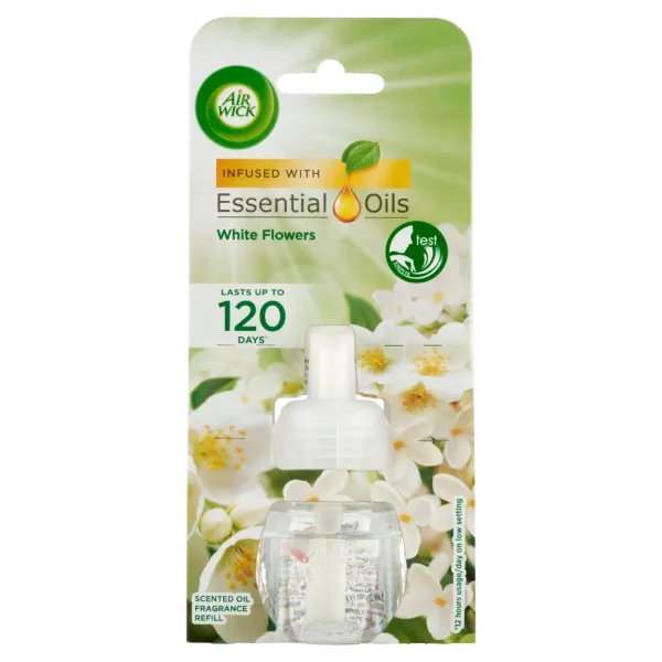 Air Wick Essential Oils Fehér Virágok elektromos utántöltő légfrissítő készülékhez 19 ml termékhez kapcsolódó kép