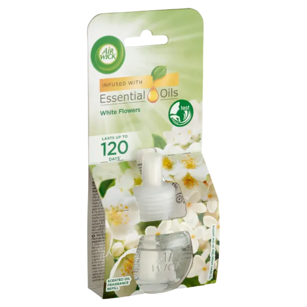 Air Wick Essential Oils Fehér Virágok elektromos utántöltő légfrissítő készülékhez 19 ml termékhez kapcsolódó kép