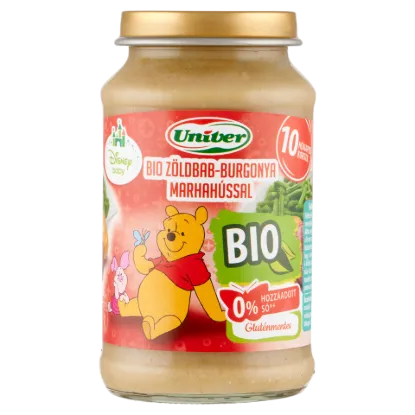 Univer bio zöldbab-burgonya marhahússal bébiétel, 10 hónapos kortól 220 g termékhez kapcsolódó kép