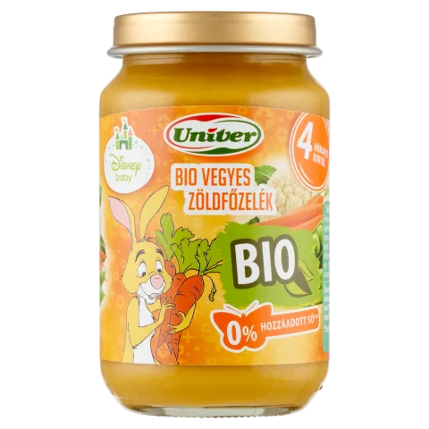 Univer bio vegyes zöldfőzelék zöldségpüré a bébinek, 4 hónapos kortól 163 g termékhez kapcsolódó kép