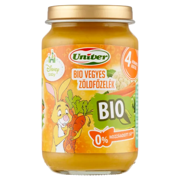Univer bio vegyes zöldfőzelék zöldségpüré a bébinek, 4 hónapos kortól 163 g termékhez kapcsolódó kép