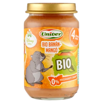 Univer bio banán-mangó bébidesszert 4 hónapos kortól 163 g termékhez kapcsolódó kép