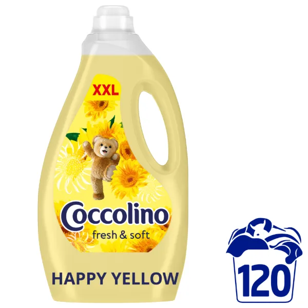 Coccolino Fresh & Soft Happy Yellow öblítőkoncentrátum 120 mosás 3000 ml termékhez kapcsolódó kép
