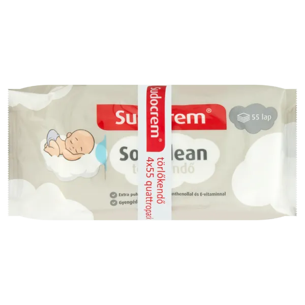Sudocrem Soft Clean törlőkendő 4 x 55 db termékhez kapcsolódó kép