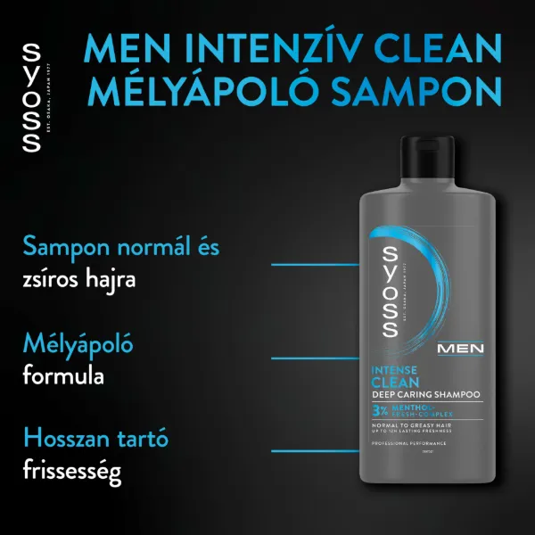 Syoss Men Intenzív Clean mélyápoló sampon 440 ml termékhez kapcsolódó kép