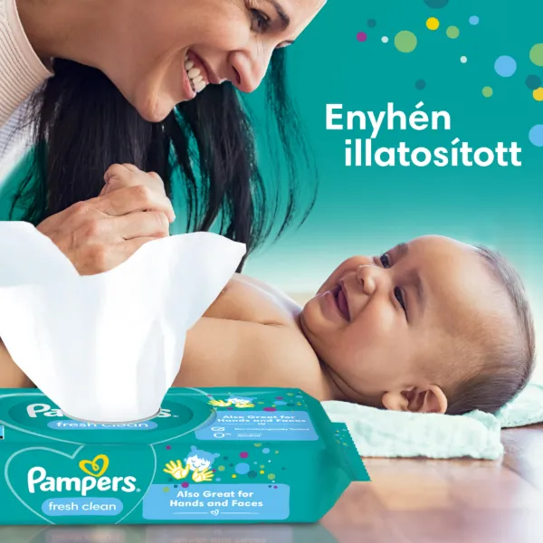 Pampers Fresh Clean Nedves Törlőkendő, 4 csomag = 208 db termékhez kapcsolódó kép