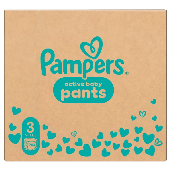 Pampers Active Baby Bugyipelenka - havi pelenkacsomag, Méret 3, 204 Bugyipelenka, 6kg-11kg termékhez kapcsolódó kép