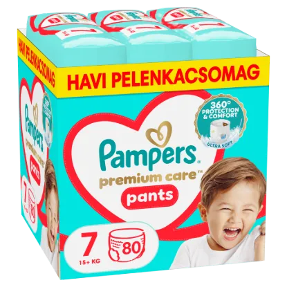 Pampers Premium Care Bugyipelenka - havi pelenkacsomag, Méret: 7, 80 db, 15kg+ termékhez kapcsolódó kép