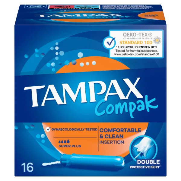 Tampax Compak Super Plus Applikátoros Tampon, 16 db termékhez kapcsolódó kép
