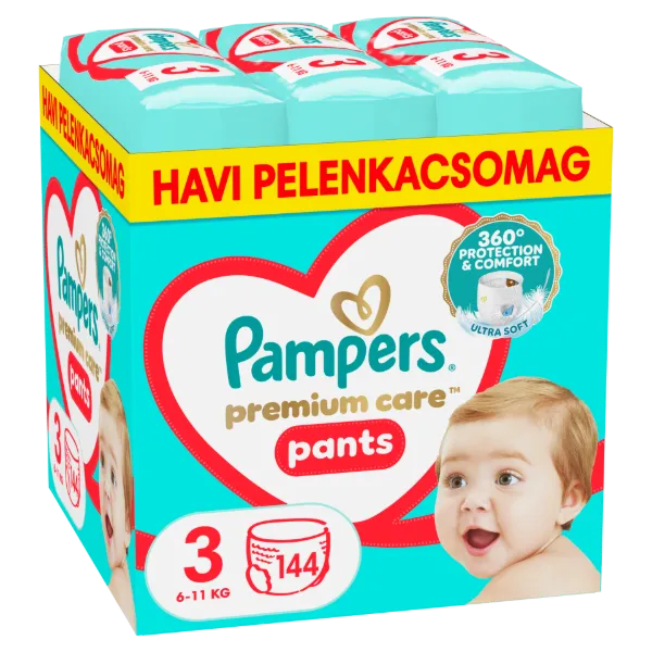 Pampers Premium Care Bugyipelenka - havi pelenkacsomag, Méret: 3, 144 db, 6kg-11kg termékhez kapcsolódó kép