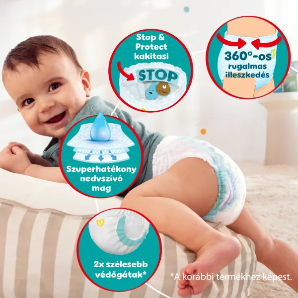 Pampers Active Baby Bugyipelenka, Méret 3, 128 Bugyipelenka, 6kg-11kg termékhez kapcsolódó kép