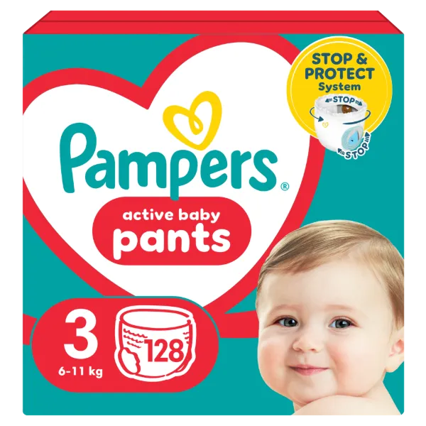 Pampers Active Baby Bugyipelenka, Méret 3, 128 Bugyipelenka, 6kg-11kg termékhez kapcsolódó kép