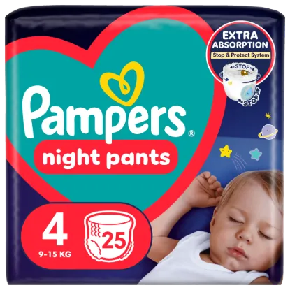 Pampers Night Pants Éjszakai Bugyipelenka, Méret: 4, 25 db, 9kg-15kg termékhez kapcsolódó kép