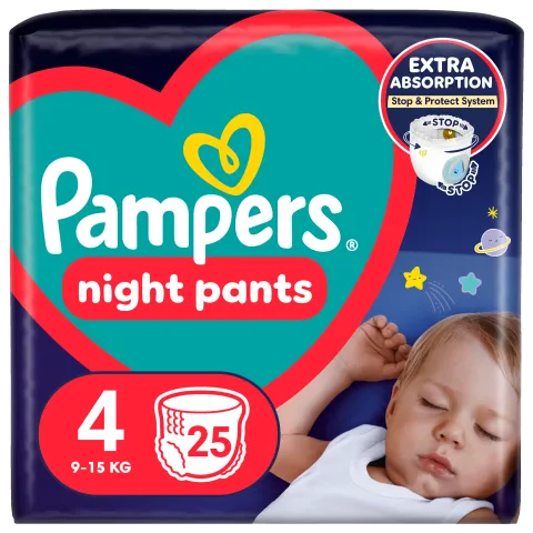 Pampers Night Pants Éjszakai Bugyipelenka, Méret: 4, 25 db, 9kg-15kg termékhez kapcsolódó kép