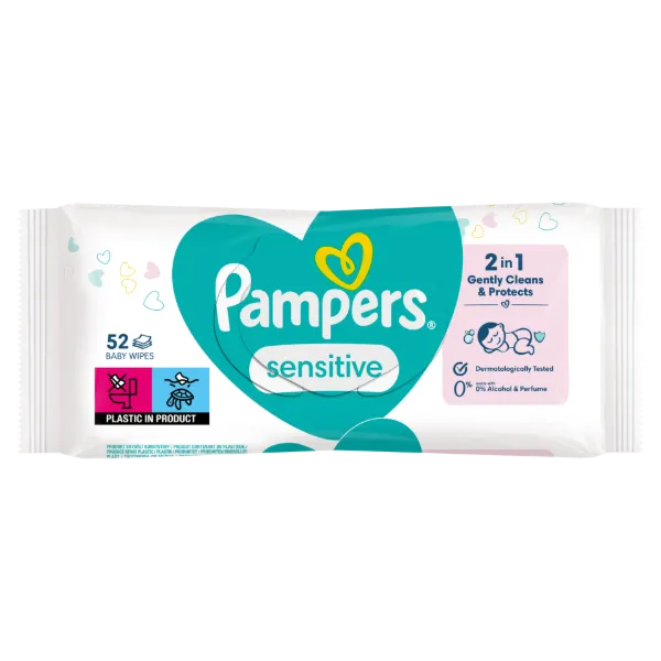 Pampers Sensitive Nedves Törlőkendő, 12 csomag = 52 db Törlőkendő termékhez kapcsolódó kép