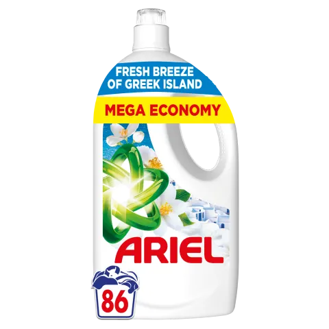 Ariel Folyékony Mosószer, 86 Mosáshoz, Fresh Breeze of Greek Island termékhez kapcsolódó kép