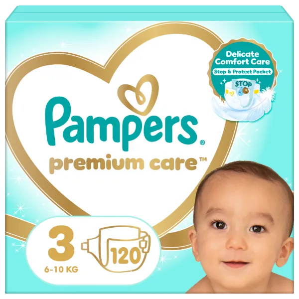 Pampers Premium Care, Méret: 3, 120 Pelenka, 6kg-10kg termékhez kapcsolódó kép