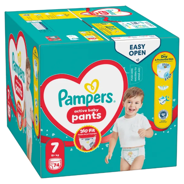 Pampers Active Baby Bugyipelenka, Méret: 7, 74 db Pelenka, 15kg+ termékhez kapcsolódó kép