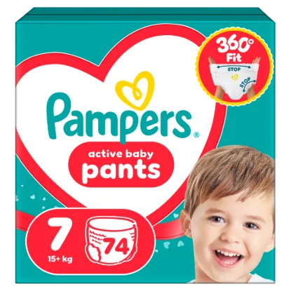 Pampers Active Baby Bugyipelenka, Méret: 7, 74 db Pelenka, 15kg+ termékhez kapcsolódó kép