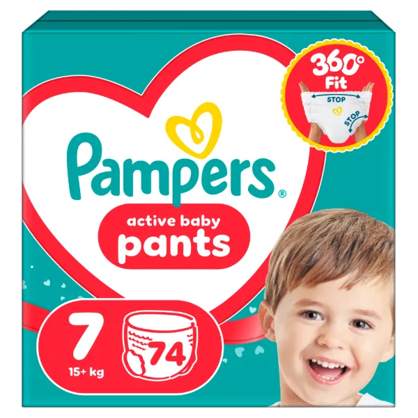 Pampers Active Baby Bugyipelenka, Méret: 7, 74 db Pelenka, 15kg+ termékhez kapcsolódó kép