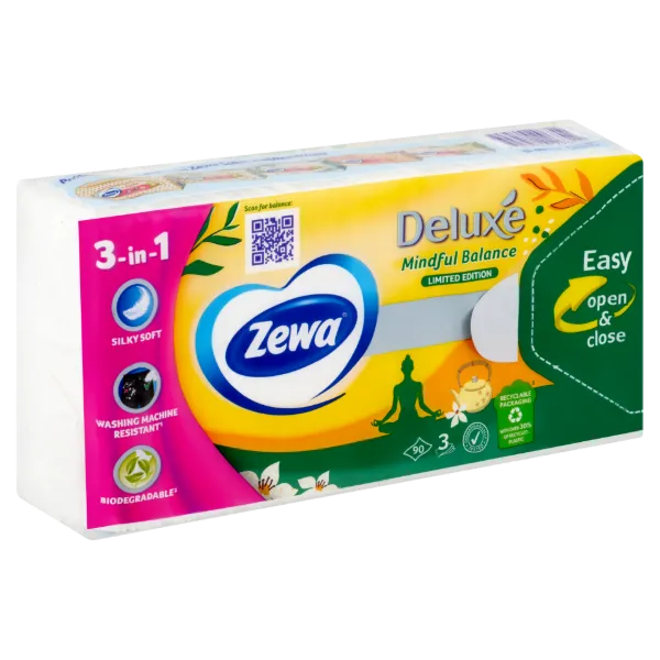 Zewa Deluxe 3 rétegű papírzsebkendő limited edition 90 db termékhez kapcsolódó kép