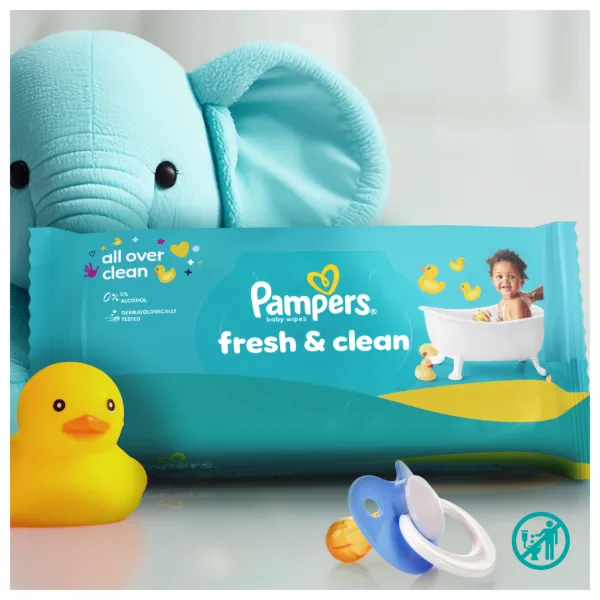 Pampers Fresh Clean Baby Nedves Törlőkendő, 15 Csomag x 80 Törlőkendő  db Baba Nedves Törlőkendő termékhez kapcsolódó kép
