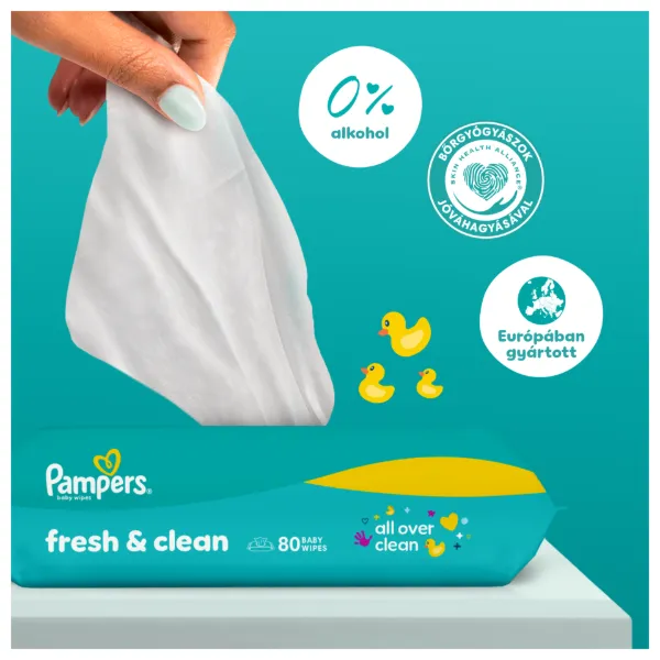 Pampers Fresh Clean Baby Nedves Törlőkendő, 15 Csomag x 80 Törlőkendő  db Baba Nedves Törlőkendő termékhez kapcsolódó kép