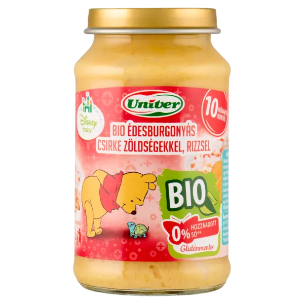 Univer Disney Baby bio édesburgonyás csirke zöldségekkel, rizzsel bébiétel 10 hónapos kortól 220 g termékhez kapcsolódó kép