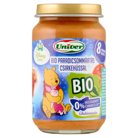 Univer Disney Baby bio paradicsommártás csirkehússal bébiétel, 8 hónapos kortól 163 g termékhez kapcsolódó kép