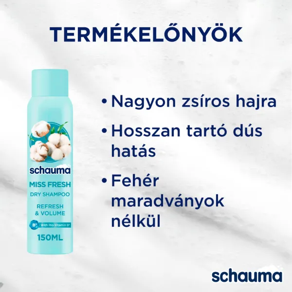 Schauma Miss Fresh szárazsampon gyapotmagolaj-kivonattal, nagyon zsíros hajra 150 ml termékhez kapcsolódó kép