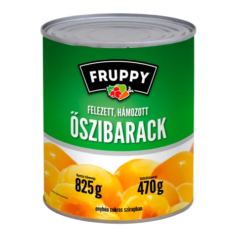 Fruppy felezett, hámozott őszibarack 825 g termékhez kapcsolódó kép