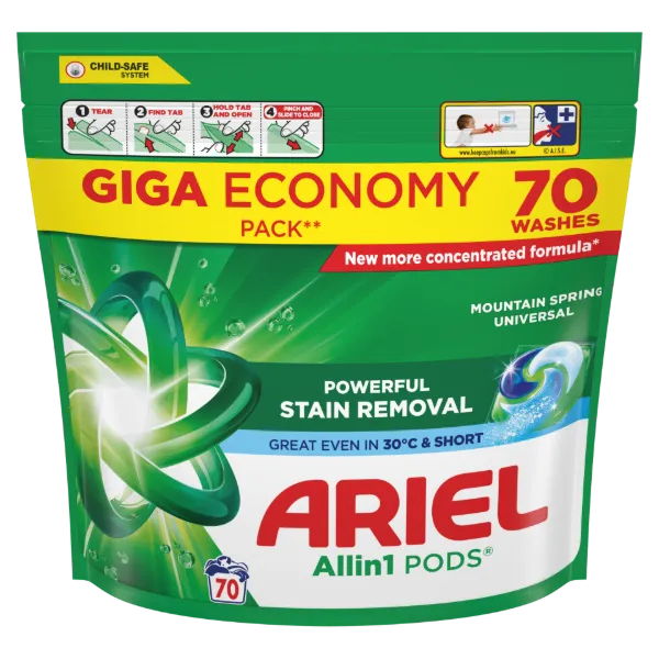 Ariel Allin1 PODS Mountain Spring Universal Mosókapszula, 70 Mosáshoz termékhez kapcsolódó kép