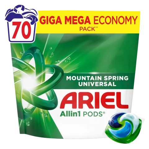 Ariel Allin1 PODS Mountain Spring Universal Mosókapszula, 70 Mosáshoz termékhez kapcsolódó kép