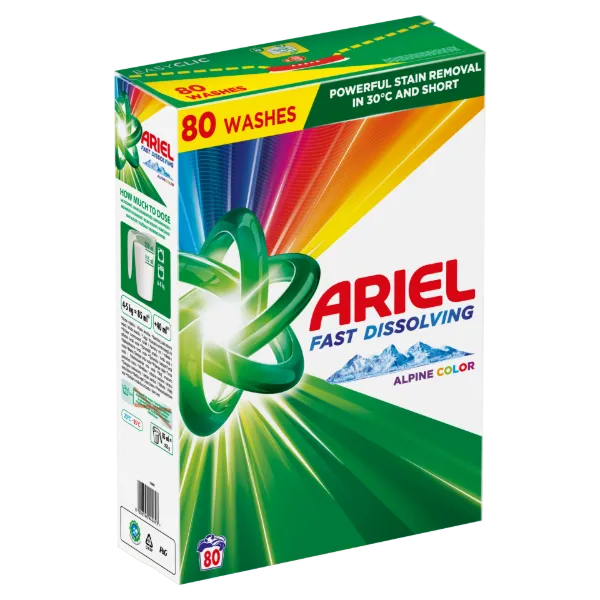 Ariel Alpine Color Mosópor, 4.4 kg, 80 Mosáshoz termékhez kapcsolódó kép