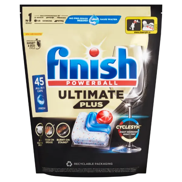 Finish Powerball Ultimate Plus Fresh mosogatógép kapszula 45 db 549 g termékhez kapcsolódó kép
