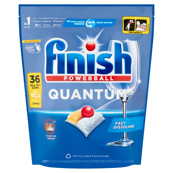 Finish Powerball Quantum All in 1 Citrom mosogatógép kapszula 36 db 374 g termékhez kapcsolódó kép