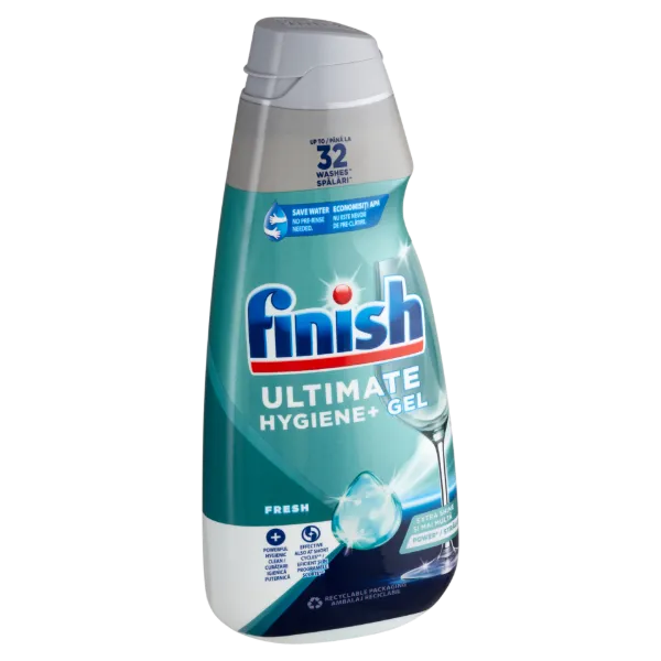 Finish Ultimate Hygiene+ Gel Fresh gépi mosogató gél 32 mosás 650 ml termékhez kapcsolódó kép