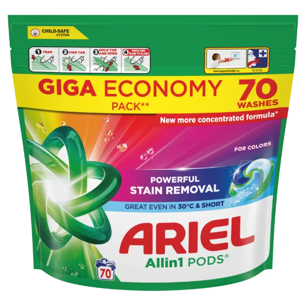 Ariel Allin1 PODS Folyékony Mosókapszula Színes Ruhákhoz, 70 Mosáshoz termékhez kapcsolódó kép