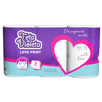 Violeta háztartási papírtörlő LOVE 3 réteg 3 tekercs termékhez kapcsolódó kép