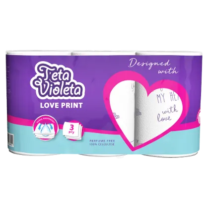 Violeta háztartási papírtörlő LOVE 3 réteg 3 tekercs termékhez kapcsolódó kép
