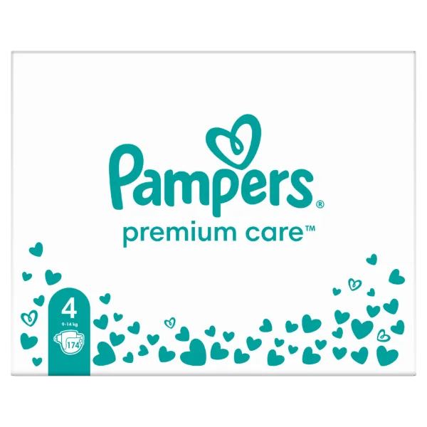 Pampers Premium Care - havi pelenkacsomag, Méret: 4, 174 Pelenka, 9kg-14kg termékhez kapcsolódó kép