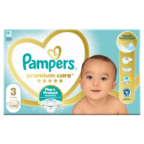 Pampers Premium Care Pelenka, Méret: 3, 120 db, 6kg-10kg termékhez kapcsolódó kép