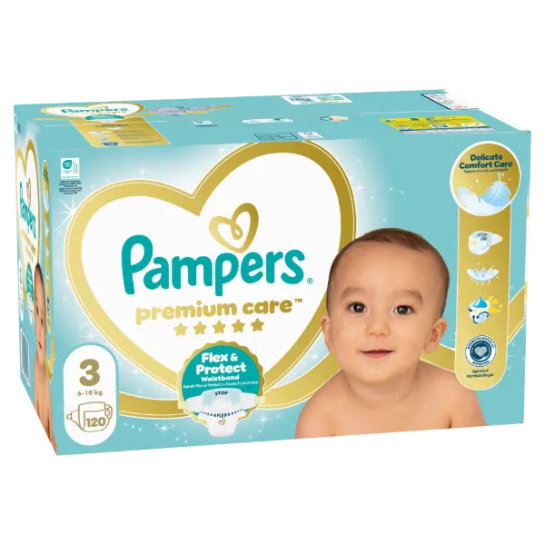 Pampers Premium Care Pelenka, Méret: 3, 120 db, 6kg-10kg termékhez kapcsolódó kép