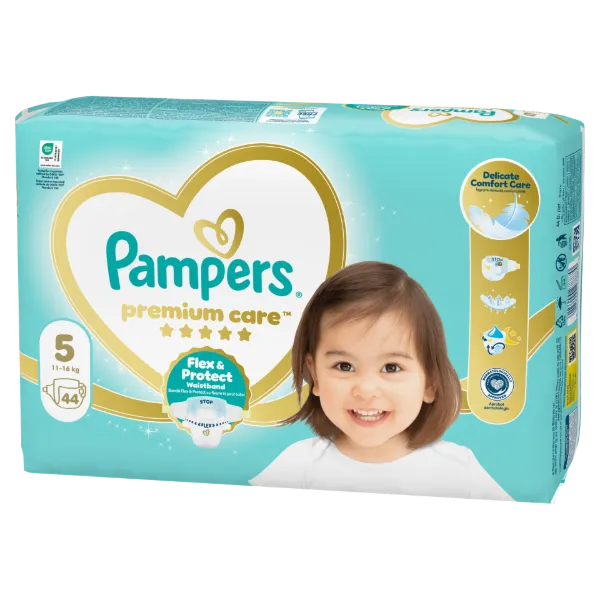 Pampers Premium Care Pelenka, Méret: 5, 44 db, 11kg-16kg termékhez kapcsolódó kép