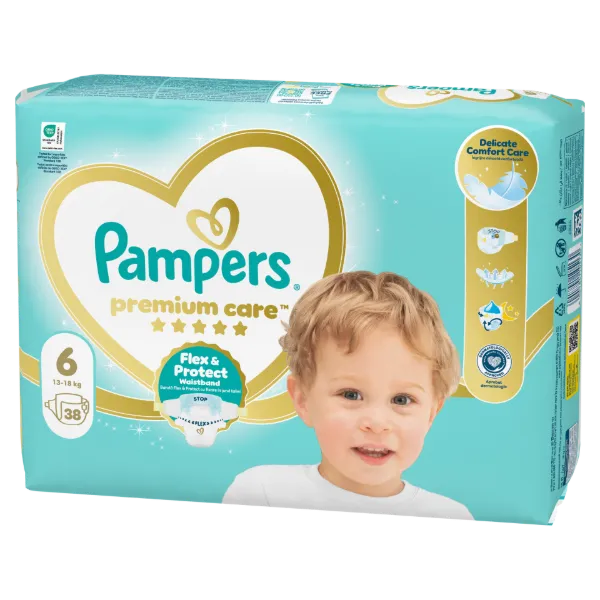 Pampers Premium Care Pelenka, Méret: 6, 38 db, 13kg-18kg termékhez kapcsolódó kép