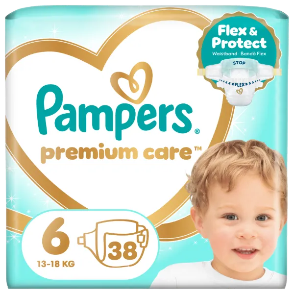 Pampers Premium Care Pelenka, Méret: 6, 38 db, 13kg-18kg termékhez kapcsolódó kép
