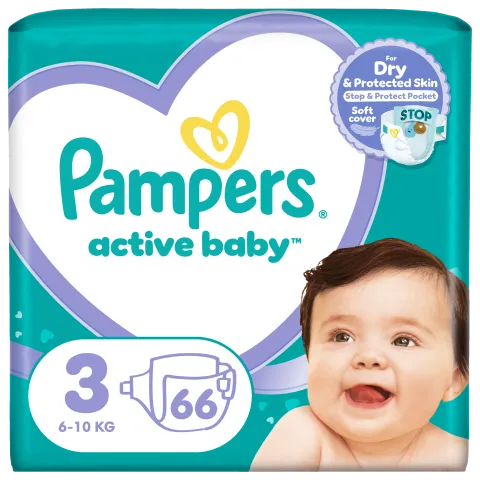 Pampers Active Baby pelenka - Méret: 3, 66 db pelenka, 6kg-10kg termékhez kapcsolódó kép