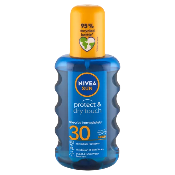 NIVEA SUN Protect & Dry Touch átlátszó hűsítő napozó spray FF30 200 ml termékhez kapcsolódó kép