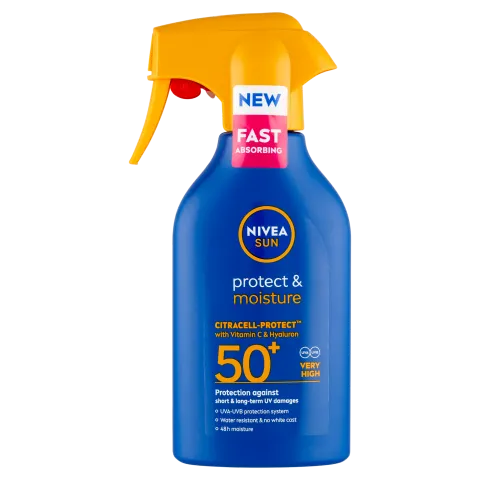NIVEA SUN Protect & Moisture hidratáló szórófejes naptej FF50+ 270 ml  termékhez kapcsolódó kép